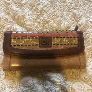 the sak roots patterned wallet- okay quality